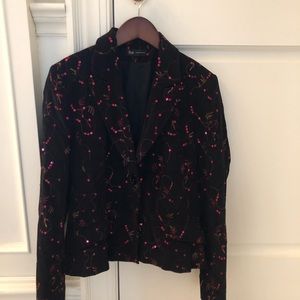 Black blazer with red sequins